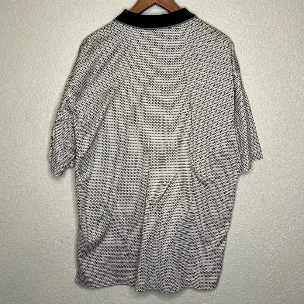 Nike Golf Polo Black & White Kapalua Label Patterned Shirt Men's XL RN 56323